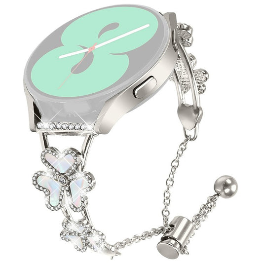 Metal Band Heart Clover Decor For Samsung Galaxy Watch 42mm Watch Strap Replacement - Starlight