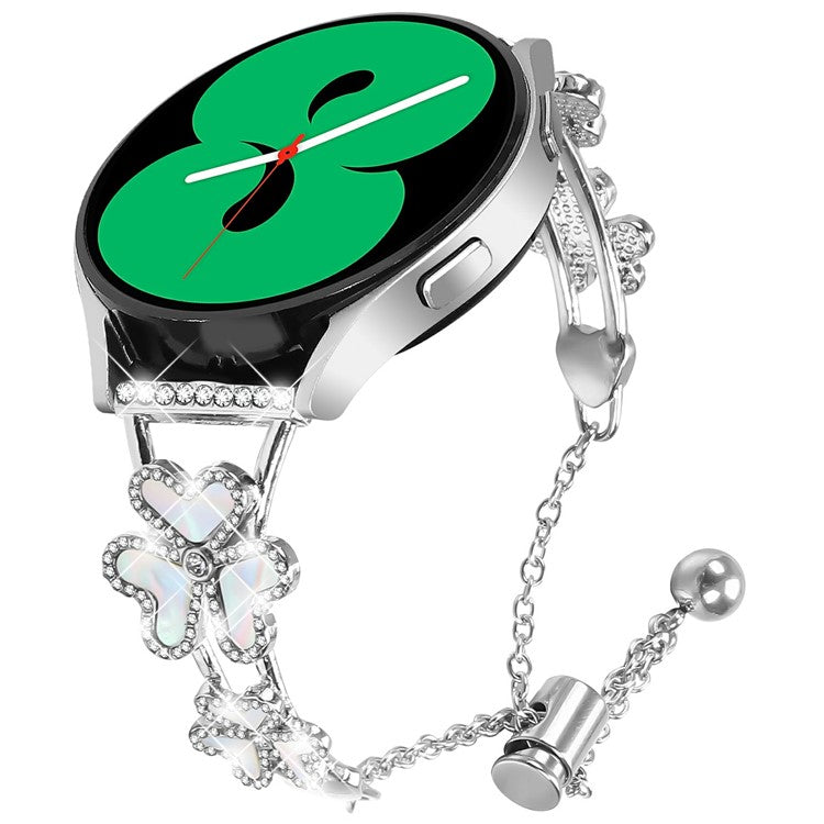 Metal Band For Garmin D2 Air X10  /  Bounce Heart Clover Decor Watch Strap - Silver