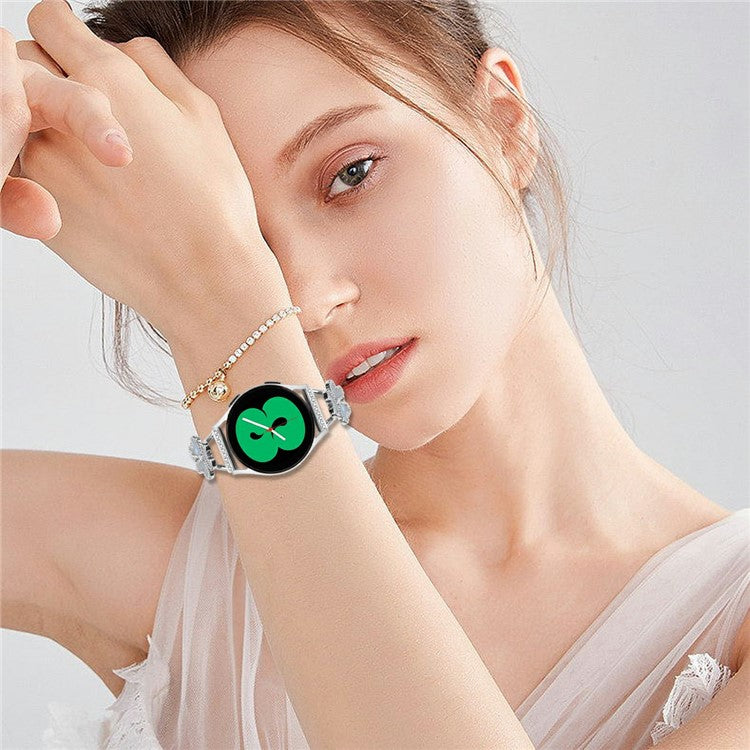 Metal Band For Garmin D2 Air X10  /  Bounce Heart Clover Decor Watch Strap - Silver
