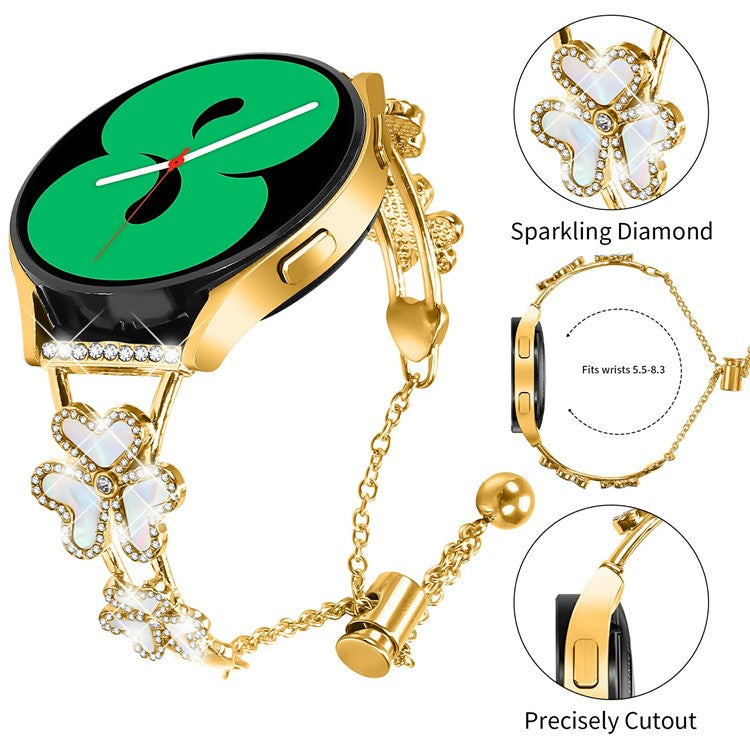Metal Band Heart Clover Decor For Garmin D2 Air X10  /  Bounce Watch Bracelet Replacement - Gold