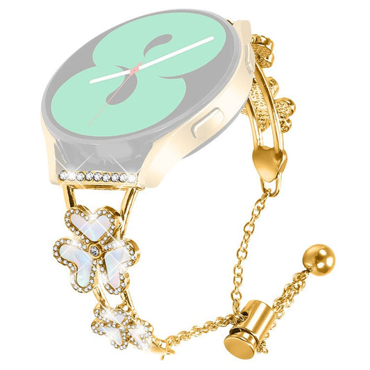 Metal Band Heart Clover Decor For Garmin Vivoactive 3  /  3 Music Watch Bracelet Replacement - Gold