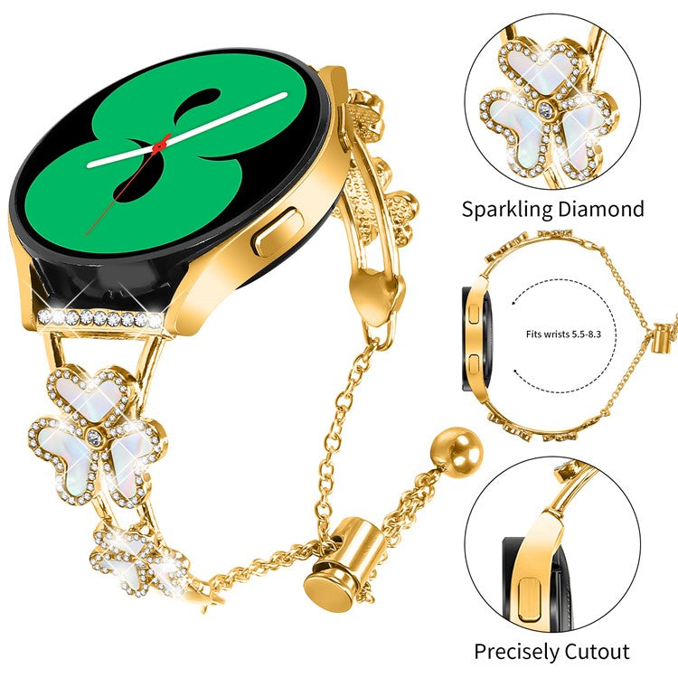 Metal Band Heart Clover Decor For Garmin Vivoactive 3  /  3 Music Watch Bracelet Replacement - Gold