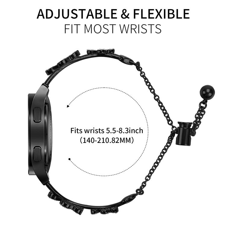 Metal Band Heart Clover Decor For Huawei Watch GT 3 Pro 43mm Watch Bracelet Replacement - Black