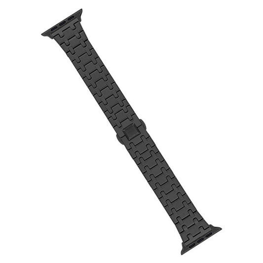 KALEBOL Stainless Steel Watch Band for Apple Watch Series 10 Ultra 9 8 7 SE 6 5 4 3 2 1 46mm 49mm 45mm 44mm 42mm Metal Wrist Strap - Black