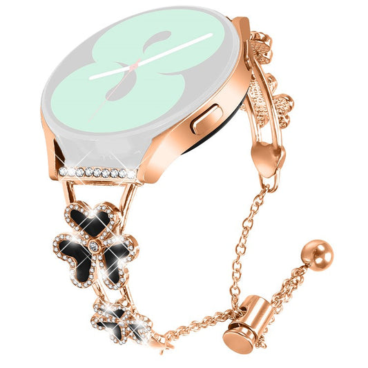 For Misfit Vapor Watch Strap Replacement Metal Band Heart Clover Decor - Rose Gold