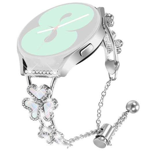 Metal Band for Haylou BLING LS12 Heart Clover Decor Watch Strap - Silver