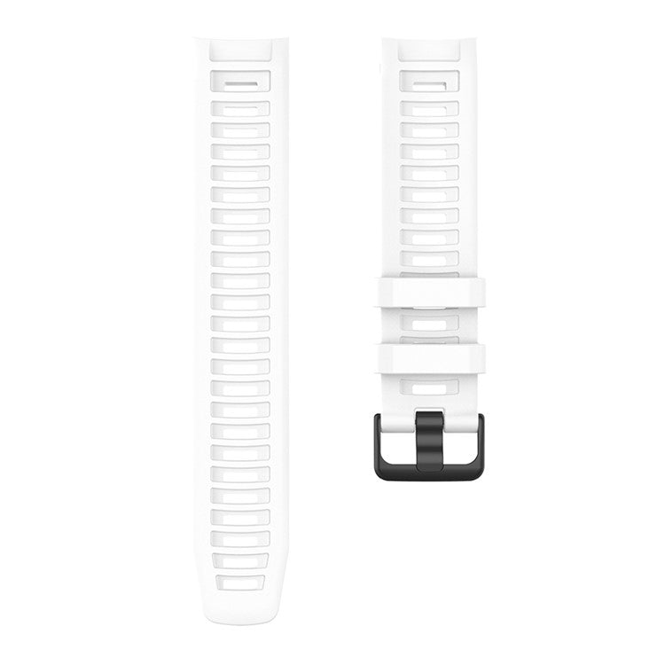 Silicone Watch Band for Garmin Instinct Tactical / Instinct Tide / Instinct 2 / Instinct Wrist Strap with Black Buckle - White