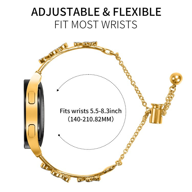 For Coros Pace 2 Watch Strap Replacement Metal Band Heart Clover Decor - Gold