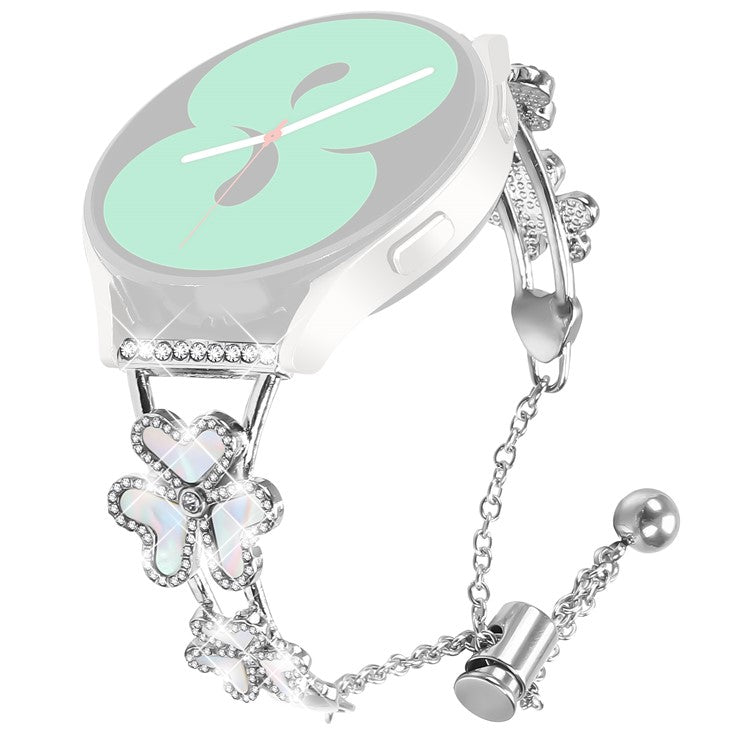 For Coros Apex 2 Metal Band Heart Clover Decor Watch Strap - Silver