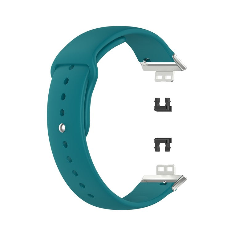 Solid Color Silicone Adjustable Watch Band Strap Replacement for Huawei Watch Fit - Green