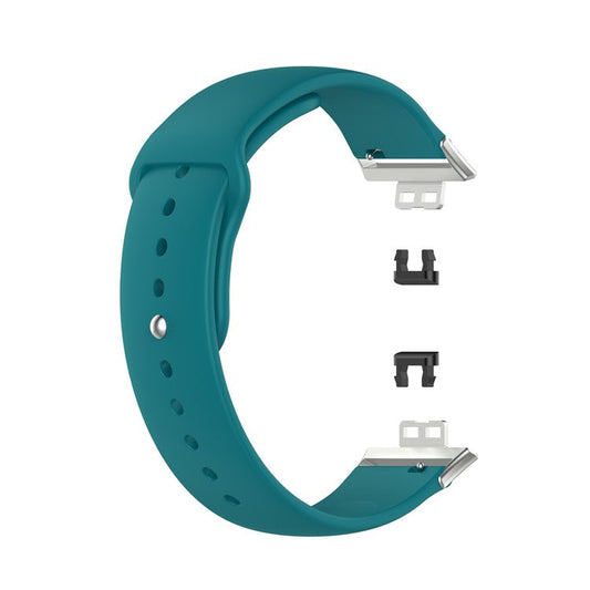 Solid Color Silicone Adjustable Watch Band Strap Replacement for Huawei Watch Fit - Green
