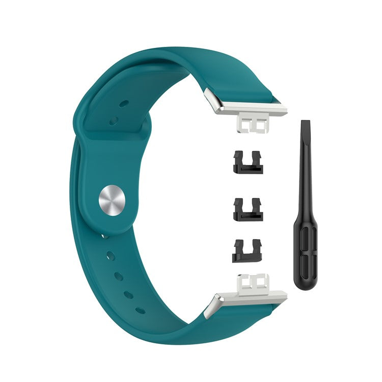 Solid Color Silicone Adjustable Watch Band Strap Replacement for Huawei Watch Fit - Green