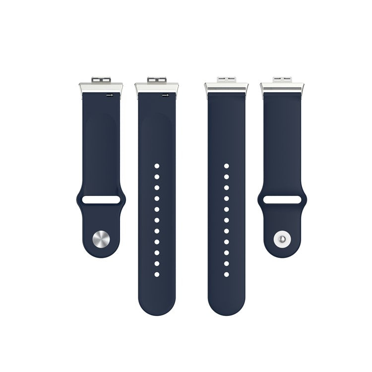 Solid Color Silicone Adjustable Watch Band Strap Replacement for Huawei Watch Fit - Dark Blue