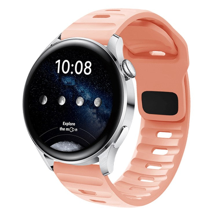 22mm Watch Band For Huawei Watch GT 5 Pro  /  GT 5  /  GT 4 46mm Quick Release Square Buckle Silicone Strip - Pink