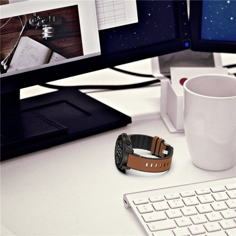 26mm Watch Band For Garmin Enduro 3 / Fenix 8 51mm / Instinct 2X Leather Coated Silicone Adjustable Length Strap - Orange