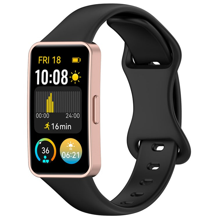 Silicone Watch Strap for Huawei Band 9 NFC  /  9  /  8 NFC  /  8 Slim Fit Figure 8 Wrist Band - Black