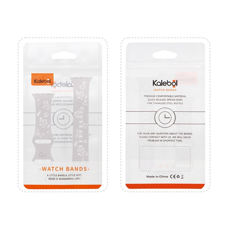KALEBOL Dual Color Silicone Strap for Apple Watch Series 10 9 8 7 SE 6 5 4 3 2 1 42mm 41mm 40mm 38mm Butterfly Buckle Watchband - Light Mint + White