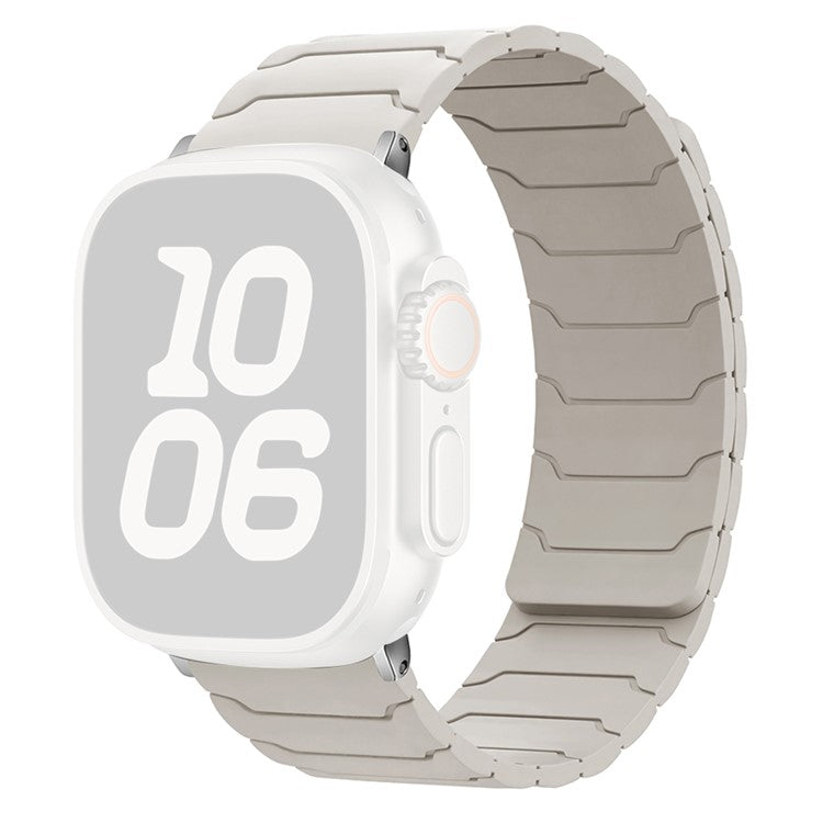 KALEBOL Silicone Magnetic Watch Band for Apple Watch Series 10 9 8 7 SE 6 5 4 3 2 1 42mm 41mm 40mm 38mm Armor Warrior Strap - Starlight