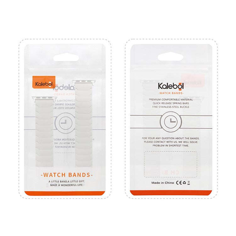 KALEBOL Silicone Magnetic Watch Band for Apple Watch Series 10 Ultra 9 8 7 SE 6 5 4 3 2 1 46mm 49mm 45mm 44mm 42mm Strap  - Black + Orange
