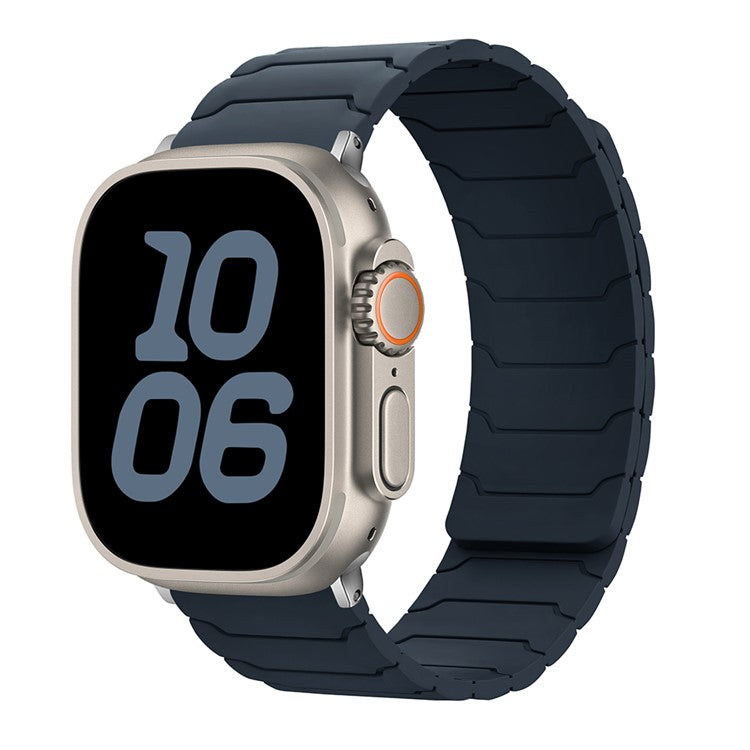 KALEBOL Silicone Magnetic Watch Band for Apple Watch Series 10 Ultra 9 8 7 SE 6 5 4 3 2 1 46mm 49mm 45mm 44mm 42mm Strap  - Midnight