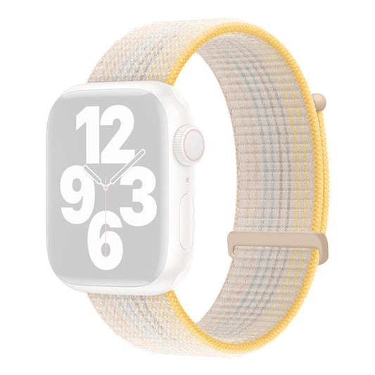 KALEBOL Nylon Watch Band for Apple Watch Series 10 9 8 7 SE 6 5 4 3 2 1 42mm 41mm 40mm 38mm Wrist Strap - Starlight