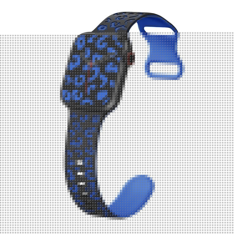 KALEBOL Leopard Silicone Band for Apple Watch Series 10 9 8 7 SE 6 5 4 3 2 1 42mm 41mm 40mm 38mm Dual Color Strap - Black + Blue