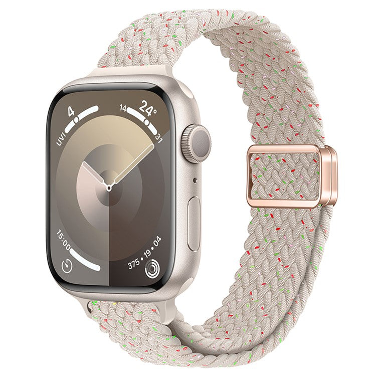 KALEBOL Braided Watch Strap For Apple Watch Series 10 9 8 7 SE 6 5 4 3 2 1 42mm 41mm 40mm 38mm Magnetic Nylon Sport Wristbands - Spring Cherry
