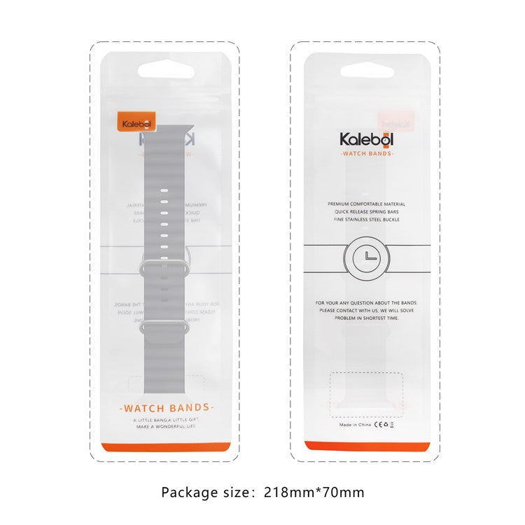 KALEBOL Ocean Silicone Band For Apple Watch Series 10 Ultra 9 8 7 SE 6 5 4 3 2 1 46mm 49mm 45mm 44mm 42mm Breathable Soft Watch Strap - Smoke Purple