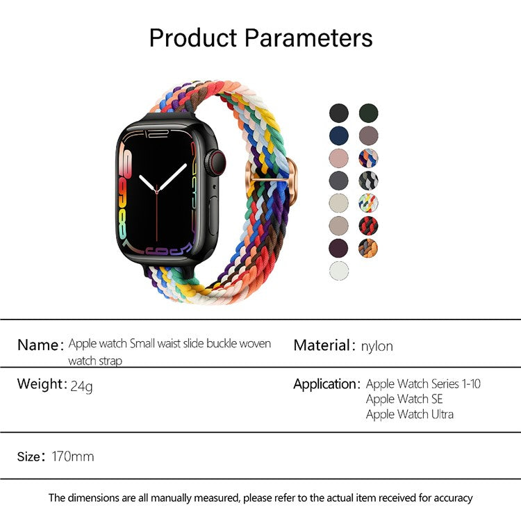 KALEBOL Braided Watch Band for Apple Watch Series 10 Ultra 9 8 7 SE 6 5 4 3 2 1 46mm 49mm 45mm 44mm 42mm Elastic Nylon Strap - Colorful Pink