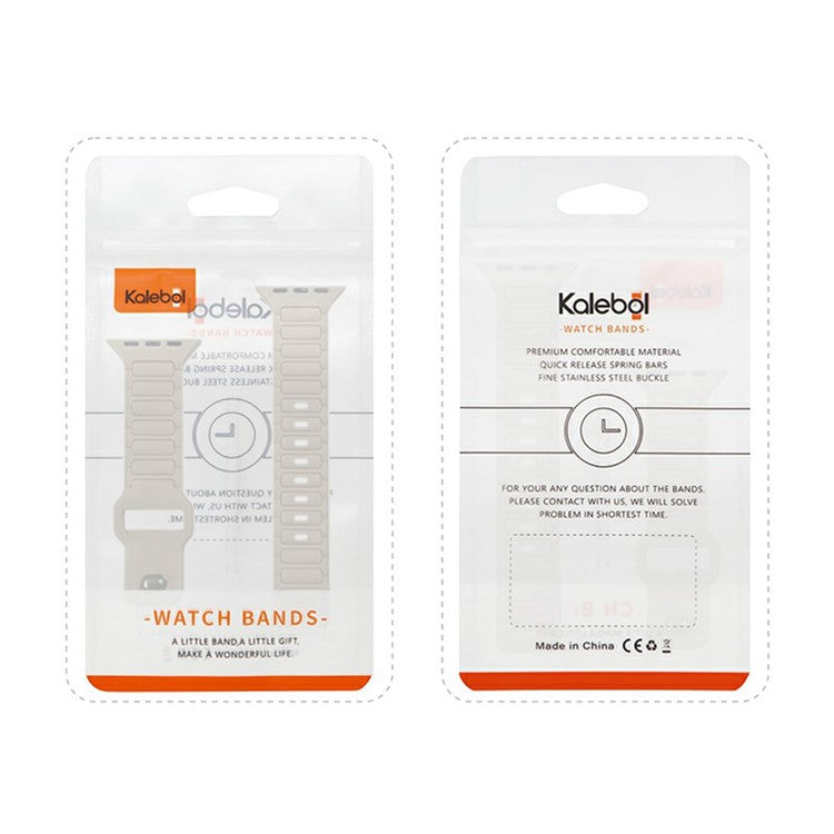 KALEBOL Watch Strap for Apple Watch Series 10 9 8 7 SE 6 5 4 3 2 1 42mm 41mm 40mm 38mm Three Bead Silicone Band - Wine Red
