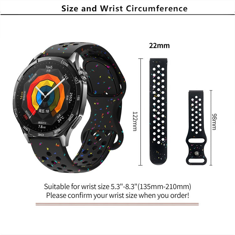 KALEBOL 22mm Silicone Strap for Samsung Galaxy Watch3 45mm / Watch 46mm / Huawei Watch GT 5 / 5 Pro Butterfly Clasp Watch Band - Black