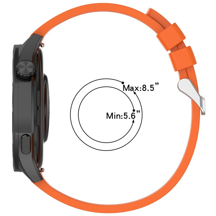 For Huawei Watch GT 5 46mm / GT 4 46mm Silicone Watch Band Stitched Design 22mm Width Wrist Strap - Dark Blue
