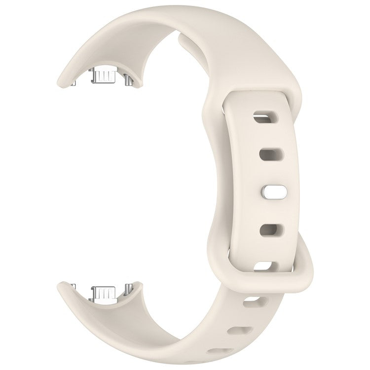 Silicone Watch Strap For Xiaomi Smart Band 9 NFC  /  9  /  8 NFC  /  8 Figure 8 Tail Reverse Buckle Wrist Band - Starlight