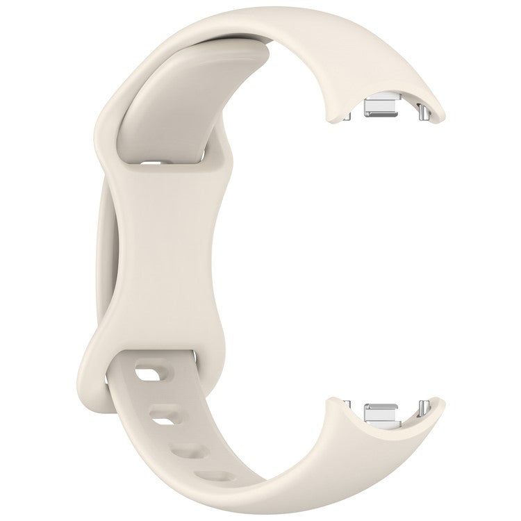 Silicone Watch Strap For Xiaomi Smart Band 9 NFC  /  9  /  8 NFC  /  8 Figure 8 Tail Reverse Buckle Wrist Band - Starlight