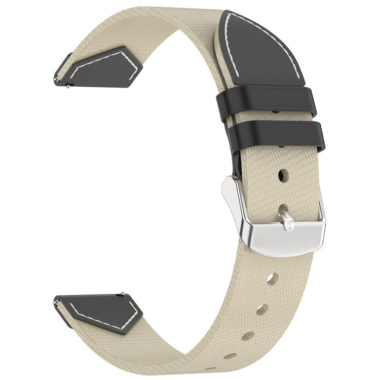 Watch Strap for Huawei Watch GT 5 Pro 42mm / GT 5 41mm / GT 4 41mm Universal 18mm Nylon Leather Wrist Band - Starlight+Black