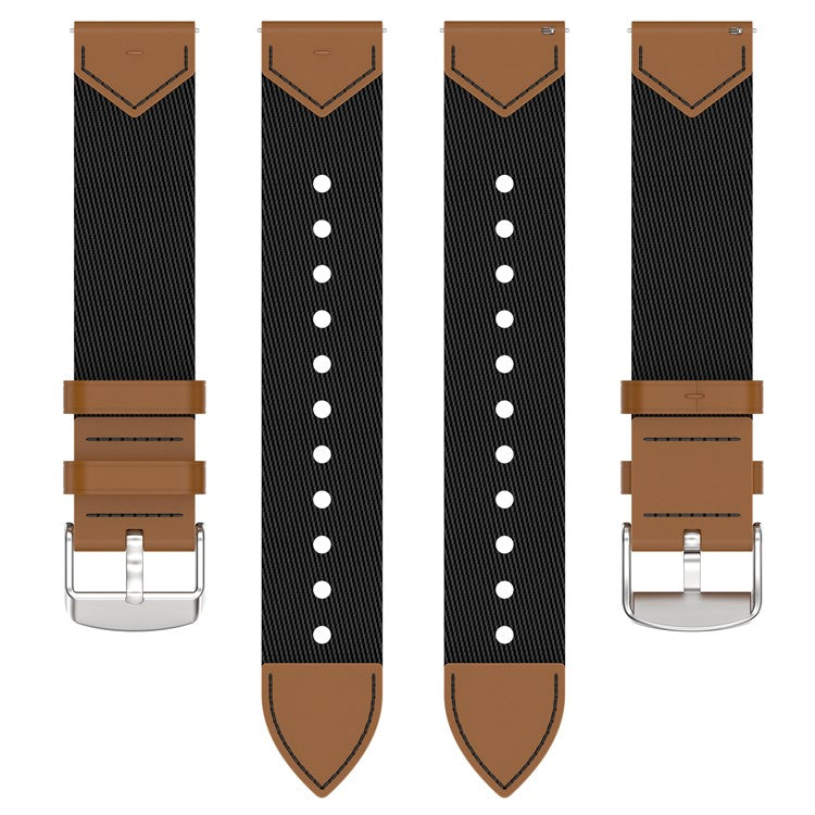Watch Strap for Huawei Watch GT 5 Pro 42mm / GT 5 41mm / GT 4 41mm Universal 18mm Nylon Leather Wrist Band - Starlight+Black