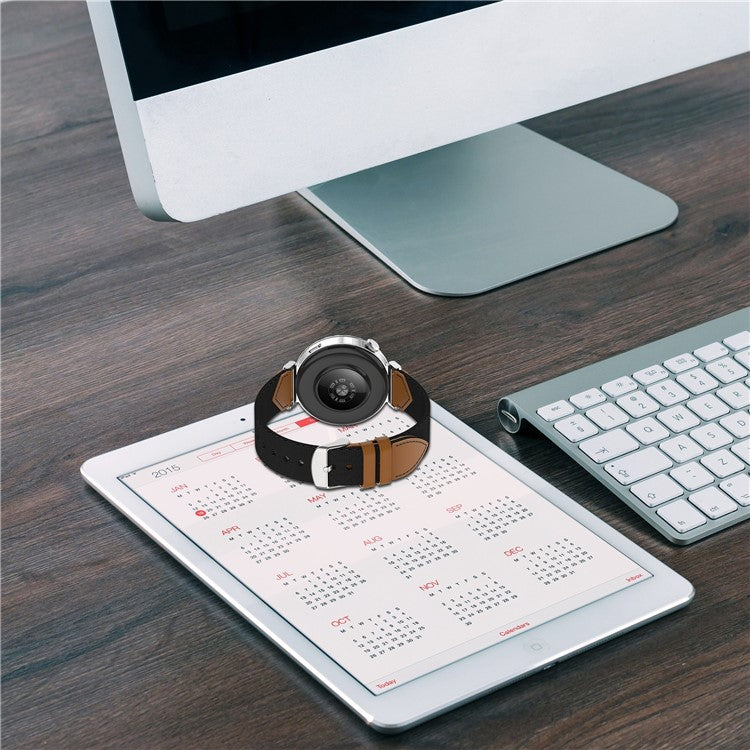 Watch Strap for Huawei Watch GT 5 Pro 42mm / GT 5 41mm / GT 4 41mm Universal 18mm Nylon Leather Wrist Band - Starlight+Black
