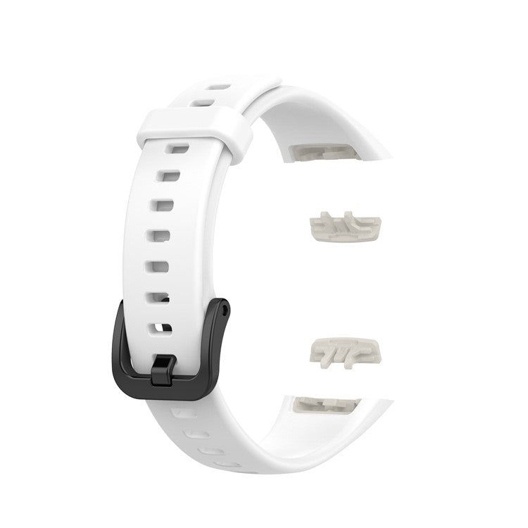 Solid Color Silicone Sport Watch Band Strap Replacement for Honor Band 6 - White
