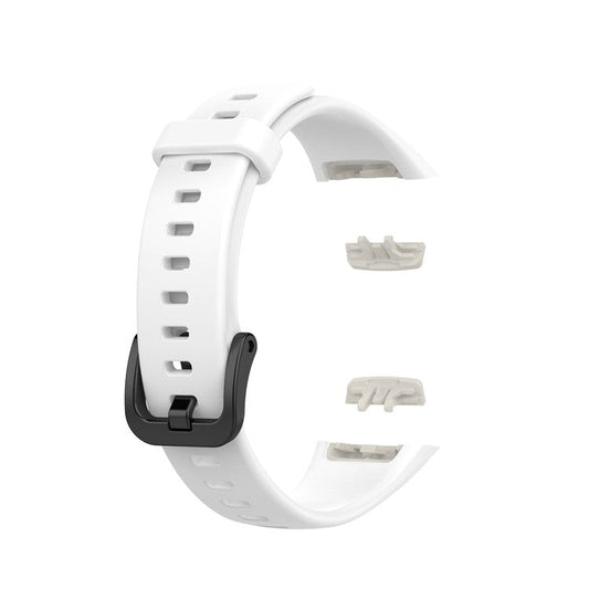 Solid Color Silicone Sport Watch Band Strap Replacement for Honor Band 6 - White