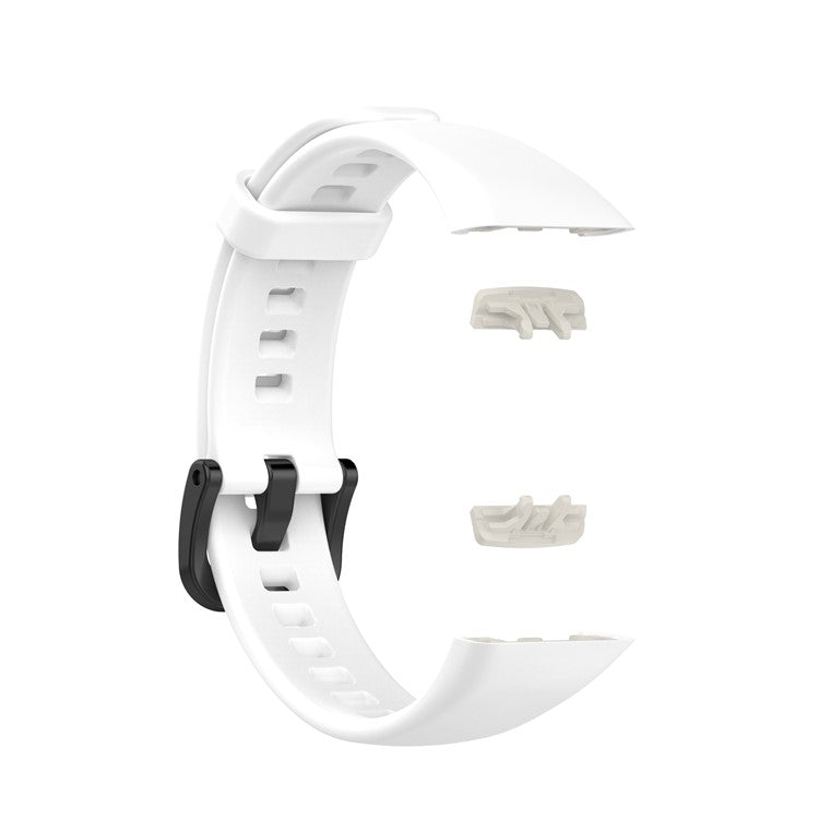 Solid Color Silicone Sport Watch Band Strap Replacement for Honor Band 6 - White