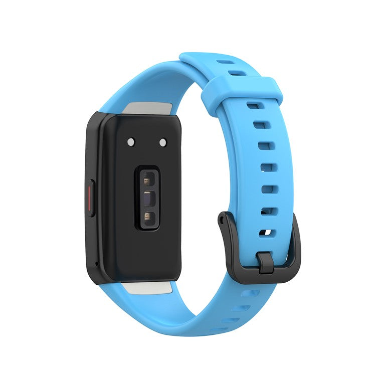 Solid Color Silicone Sport Watch Band Strap Replacement for Honor Band 6 - Sky Blue