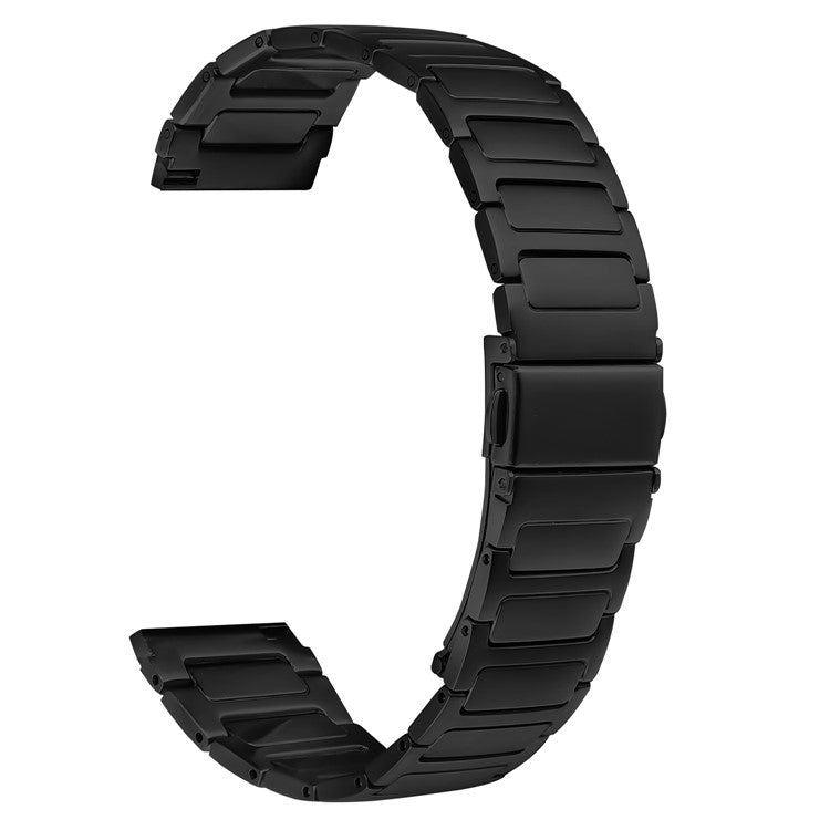 For Haylou RT2 LS10 Metal Watch Band Stainless Steel Adjustable Watch Strap - Black