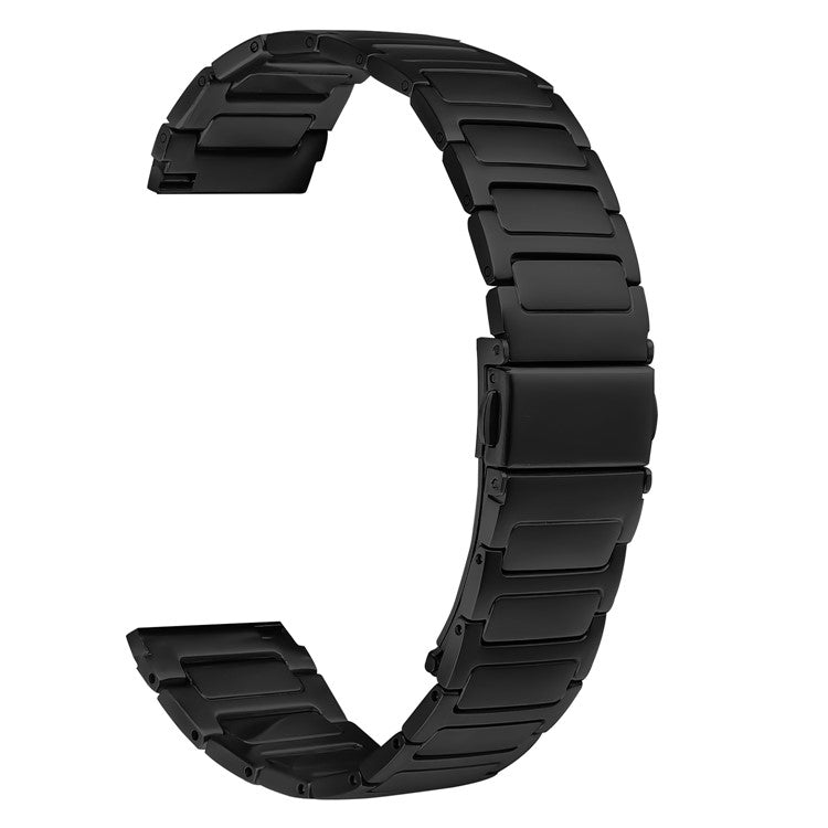 For Garmin Forerunner 265 Music Metal Watch Band Stainless Steel Adjustable Watch Strap - Black