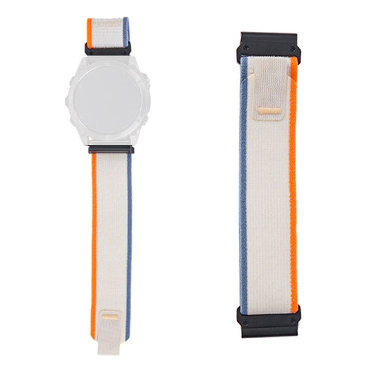For Garmin Fenix 8 47mm / Fenix E 47mm Quick Release Nylon Loop Magic Tape Watch Band 22mm Universal Strap - White