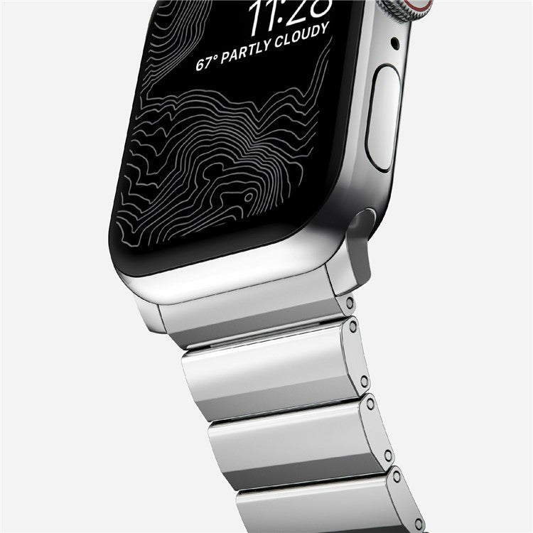 Watch Band for Apple Watch Series 10 Ultra 9 8 7 SE 6 5 4 3 2 1 46mm 49mm 45mm 44mm 42mm Stainless Steel Strap - Silver