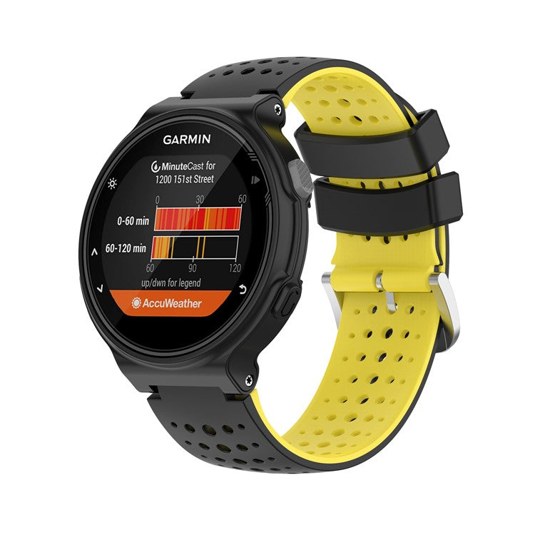 Two Color Silicone Watch Strap Bracelet Wristband Replacement for Garmin Forerunner 735XT 620 630 220 230 235 - Black / Yellow