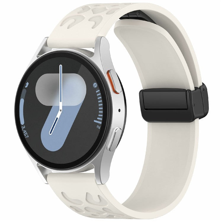 KALEBOL 18mm Magnetic Silicone Strap for Huawei Watch GT 5 41mm / GT 4 41mm / Garmin Venu 3S Leopard Print Watch Band - Starlight