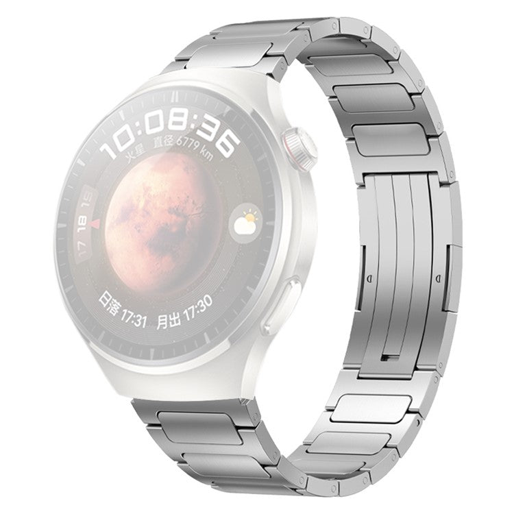 KALEBOL 22mm Watch Band For Samsung Galaxy Watch3 45mm / Huawei Watch GT 5 46mm Titanium Alloy Metal Strap - Silver