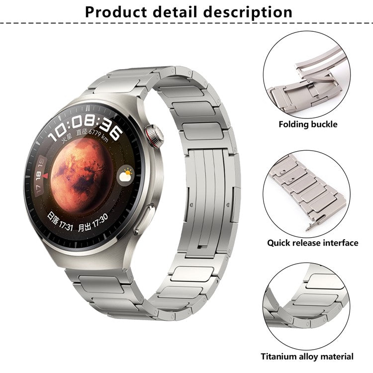 KALEBOL 22mm Watch Band For Samsung Galaxy Watch3 45mm / Huawei Watch GT 5 46mm Titanium Alloy Metal Strap - Silver