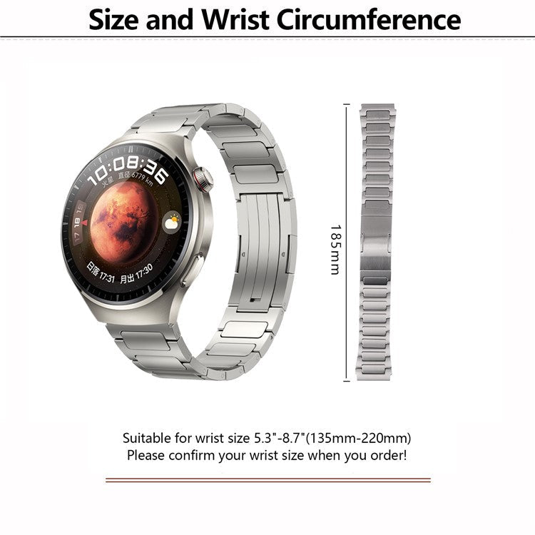 KALEBOL 22mm Watch Band For Samsung Galaxy Watch3 45mm / Huawei Watch GT 5 46mm Titanium Alloy Metal Strap - Silver